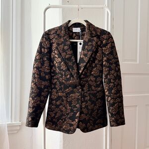 NWT Tanya Taylor Jared Jacket deep bronze on black
